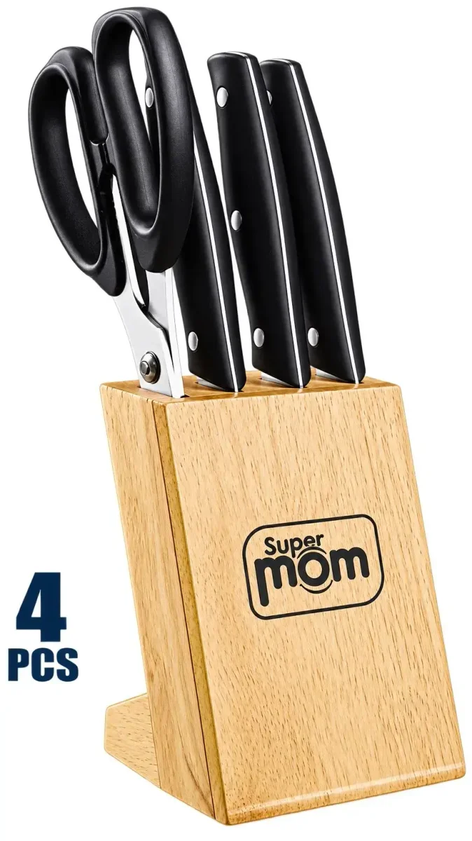 Wooden knife with scissor set