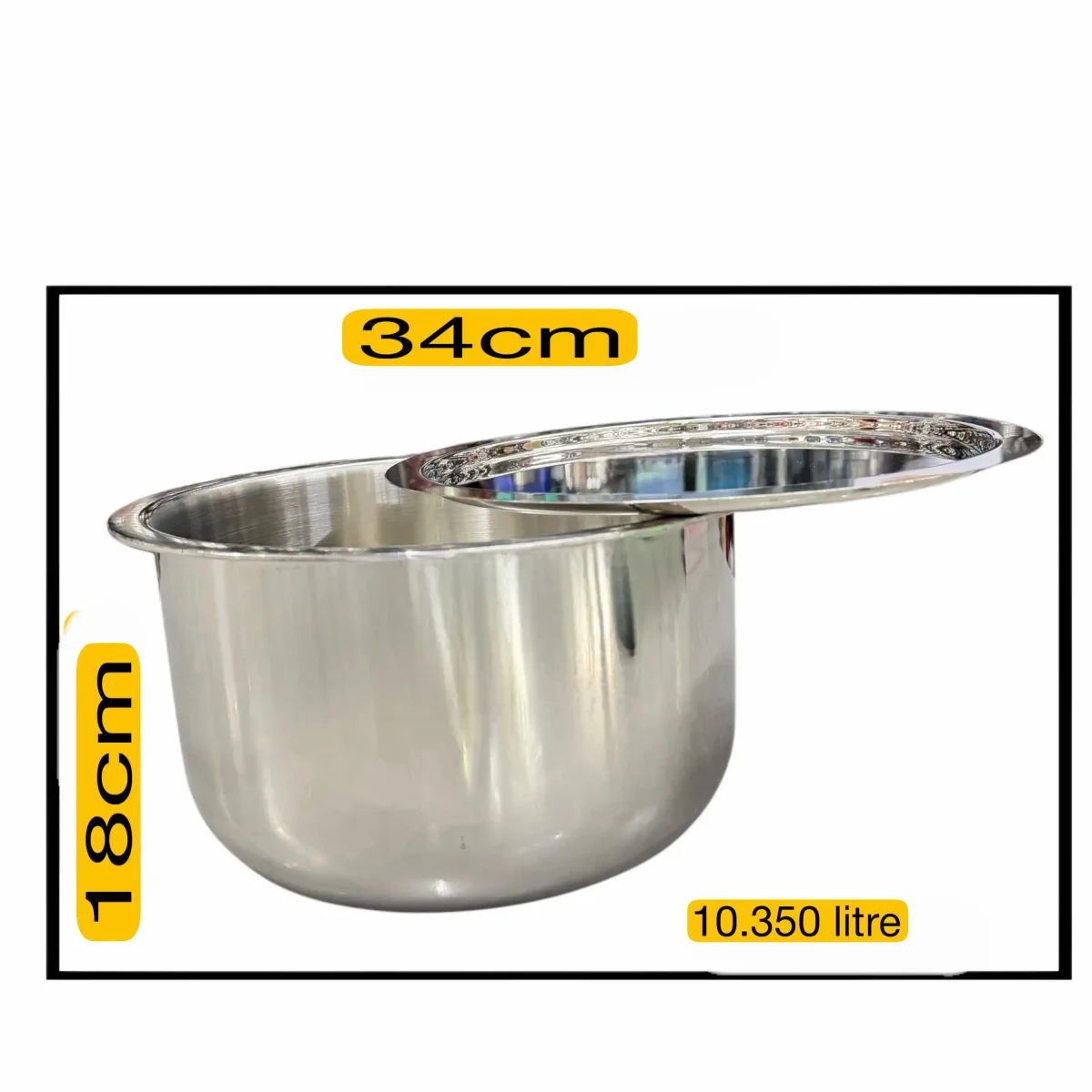 Triply Tope with Stainless Steel Lid 34cm