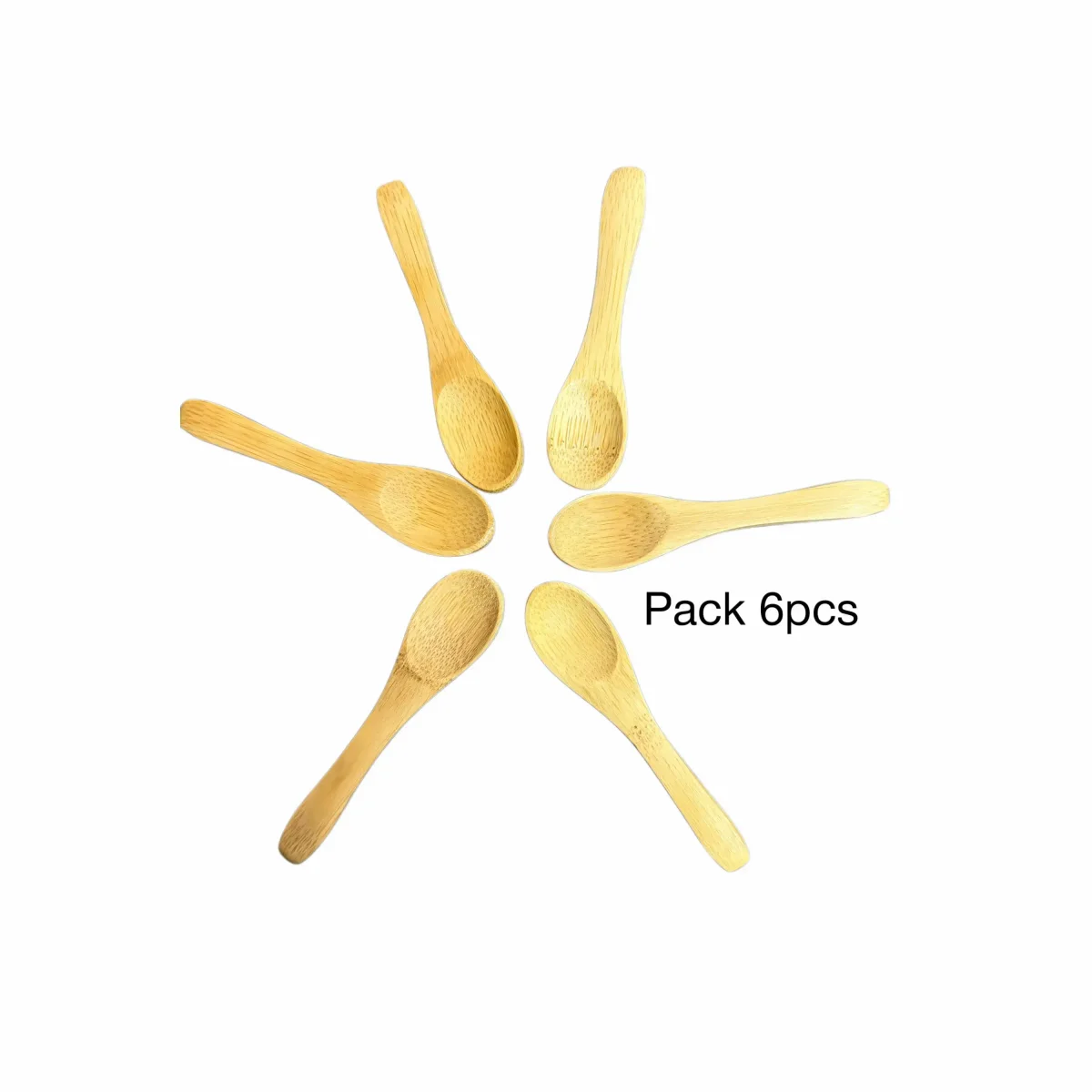 Reusable Mini Serving Spoons, Burnished Bamboo, Set of 6