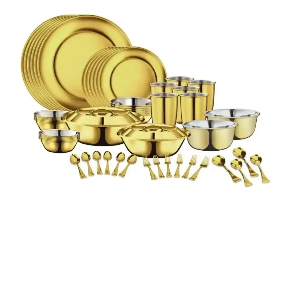 STAINLESS STEEL 58 PCS  DINNER SET (6 PEOPLE) WITH GOLD PVD COATING SIGNATURE LITE 4