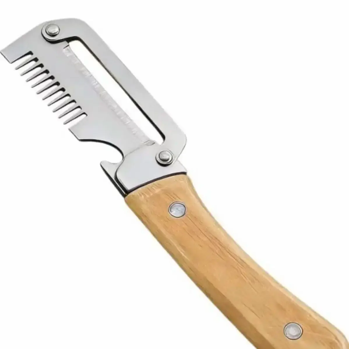 Multi-Function Stainless Steel Vegetable Peeler Knife with Wooden Handle