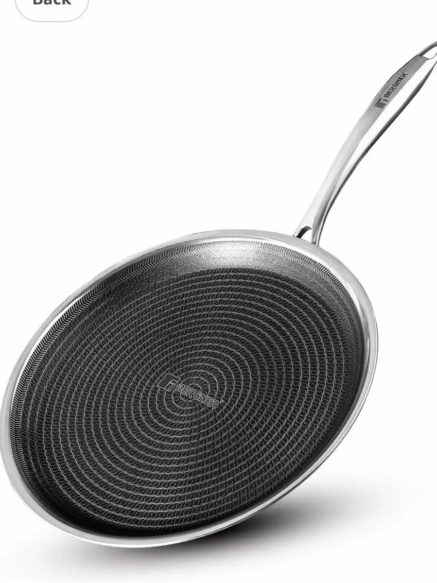 BERGNER Hi-Tech Giro Triply Stainless Steel 32cm Dosa Tawa, Large 2