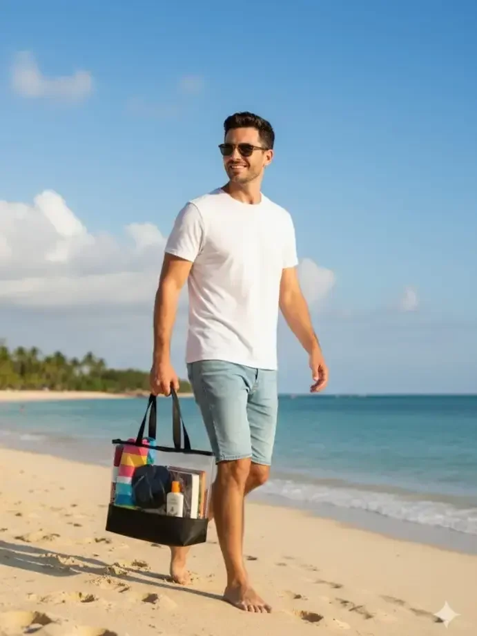 Beach tote bag Black