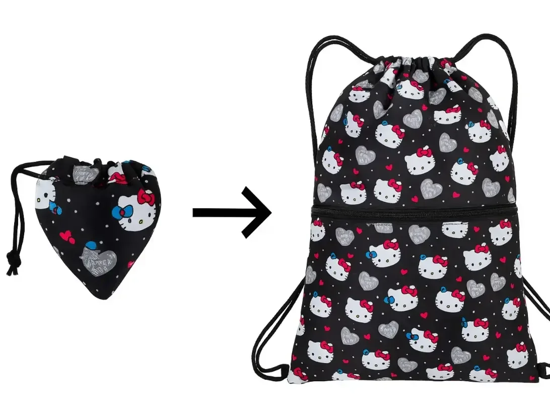 Kids Foldable Drawstring bag Kitty