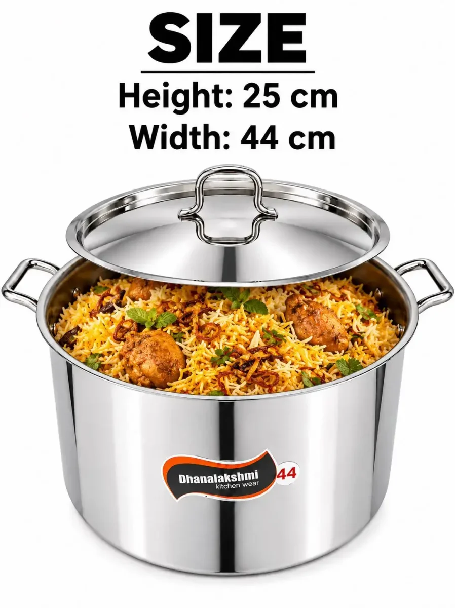 Tri-ply Biryani pot 44cm 45 litre 2