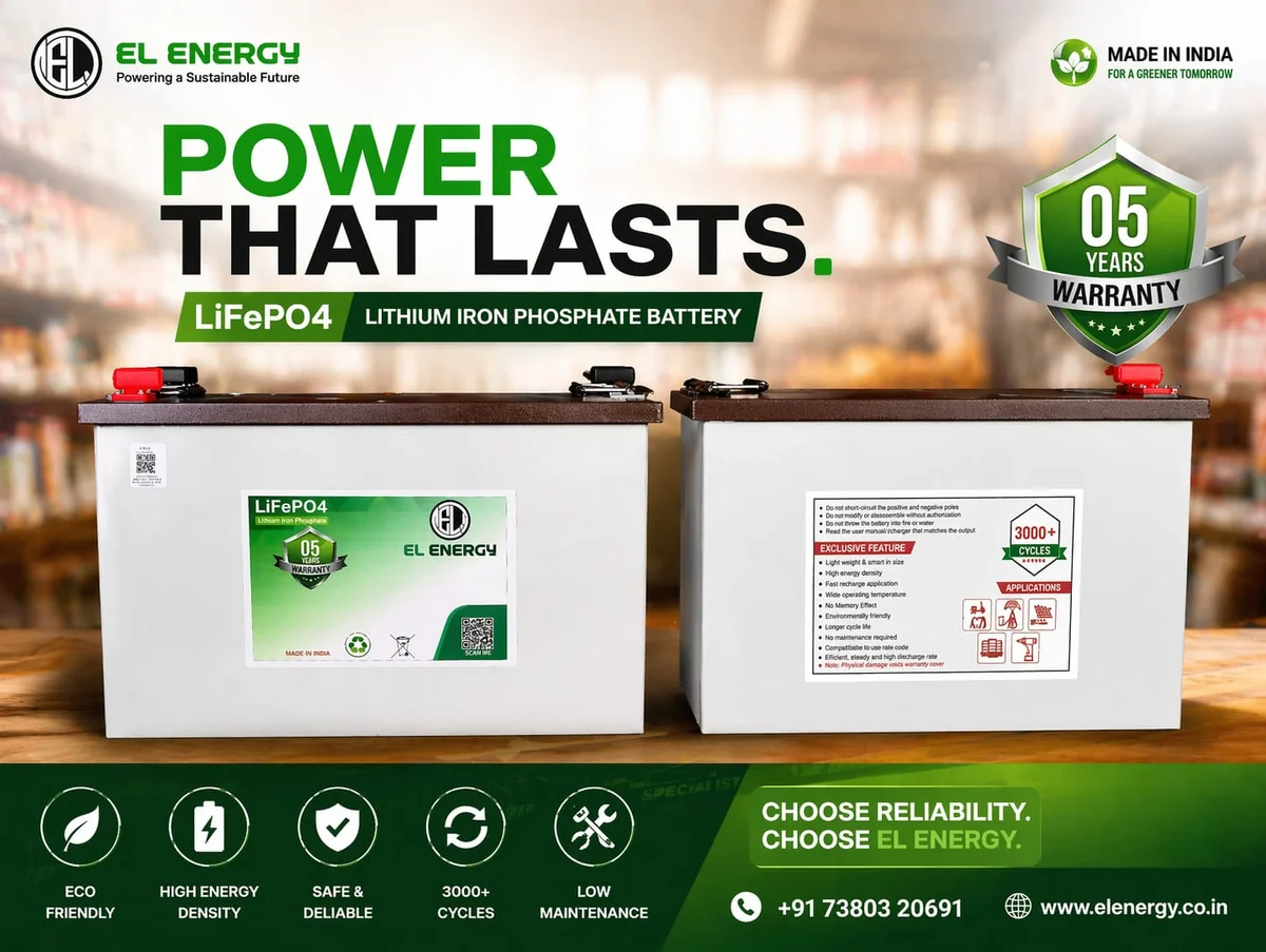 EL ENERGY 24V 100Ah LiFePO4 Lithium Battery
