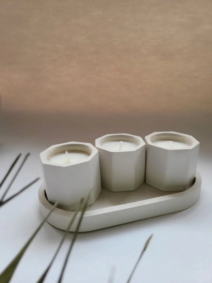 Hexagon Candle Holder with Tray – Modern Home Décor 5