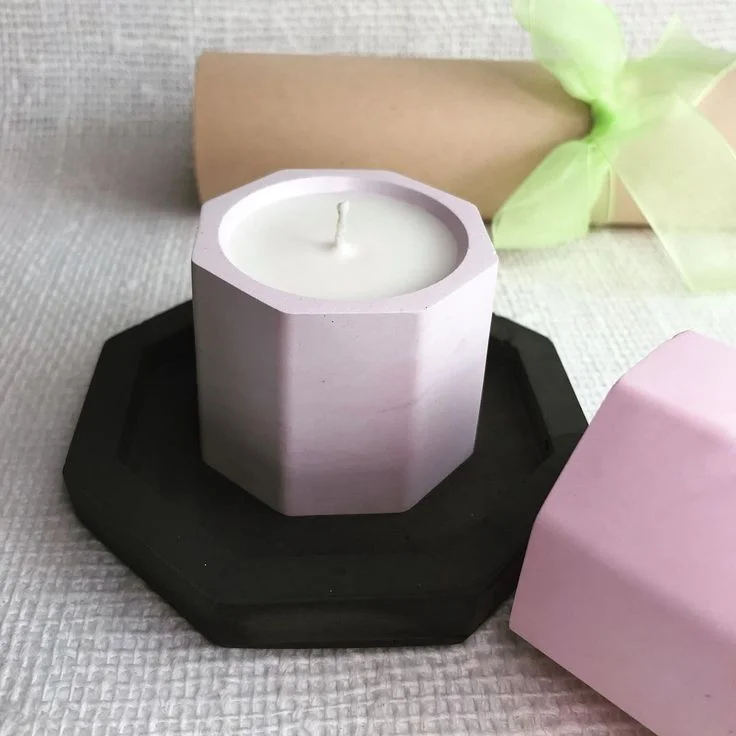 Hexagon Candle Holder with Tray – Modern Home Décor 3