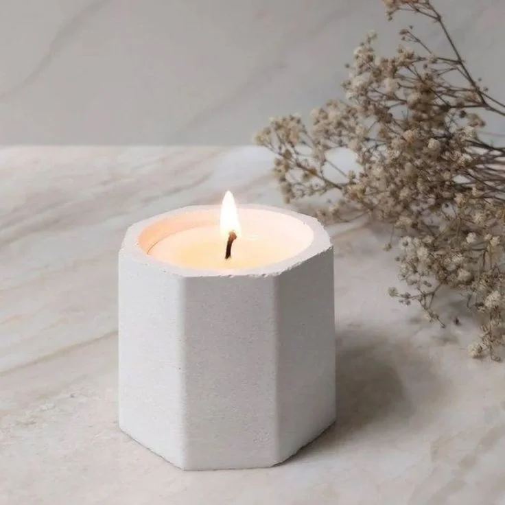 Hexagon Candle Holder with Tray – Modern Home Décor 4