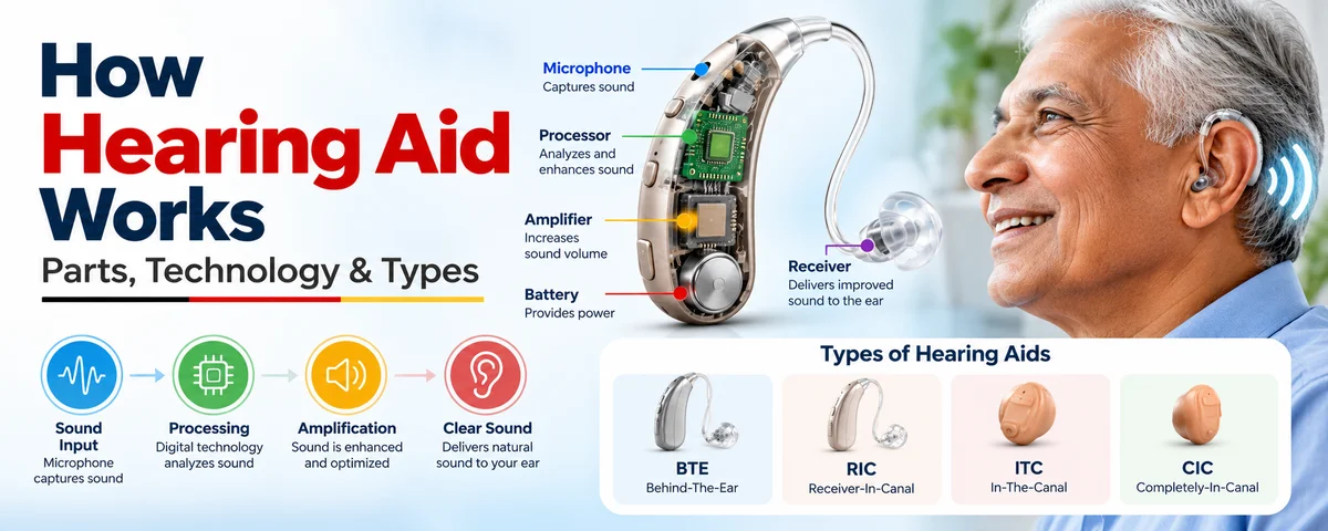 How Hearing Aid Works: Parts, Technology & Types
