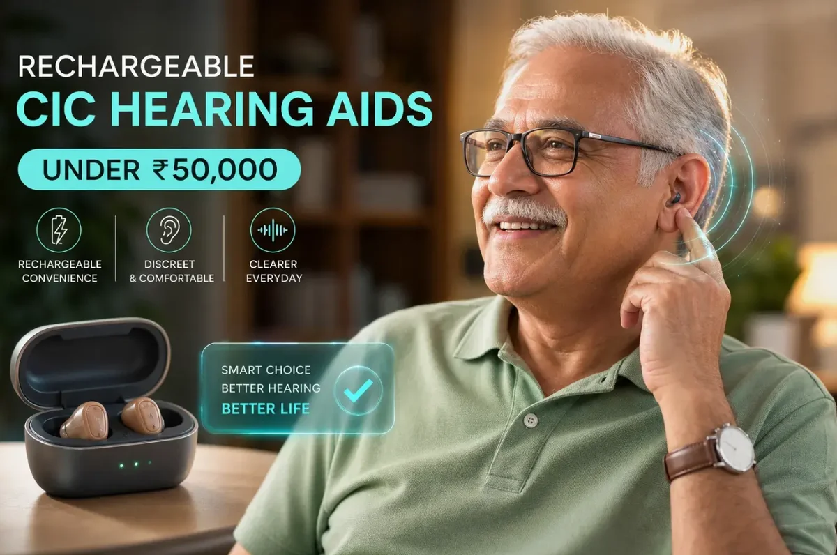 Top rechargeable CIC hearing aids under ₹50,000 in India: features, prices and who they suit
