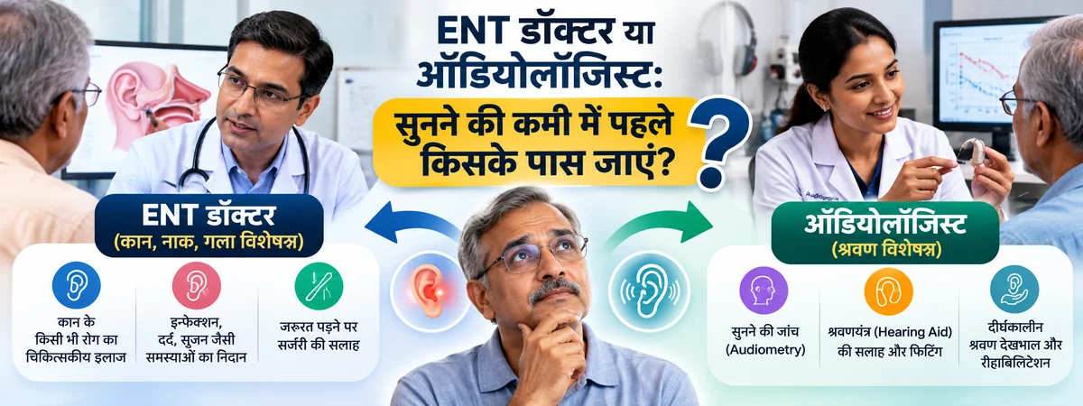 ENT डॉक्टर या ऑडियोलॉजिस्ट: सुनने की कमी में पहले किसके पास जाएं?