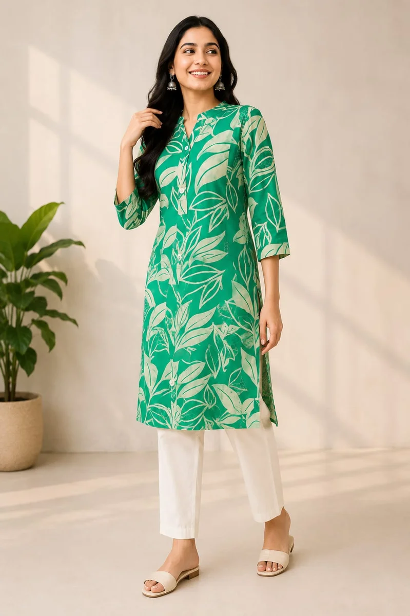 Floral print Multicolored Pure cotton Kurti