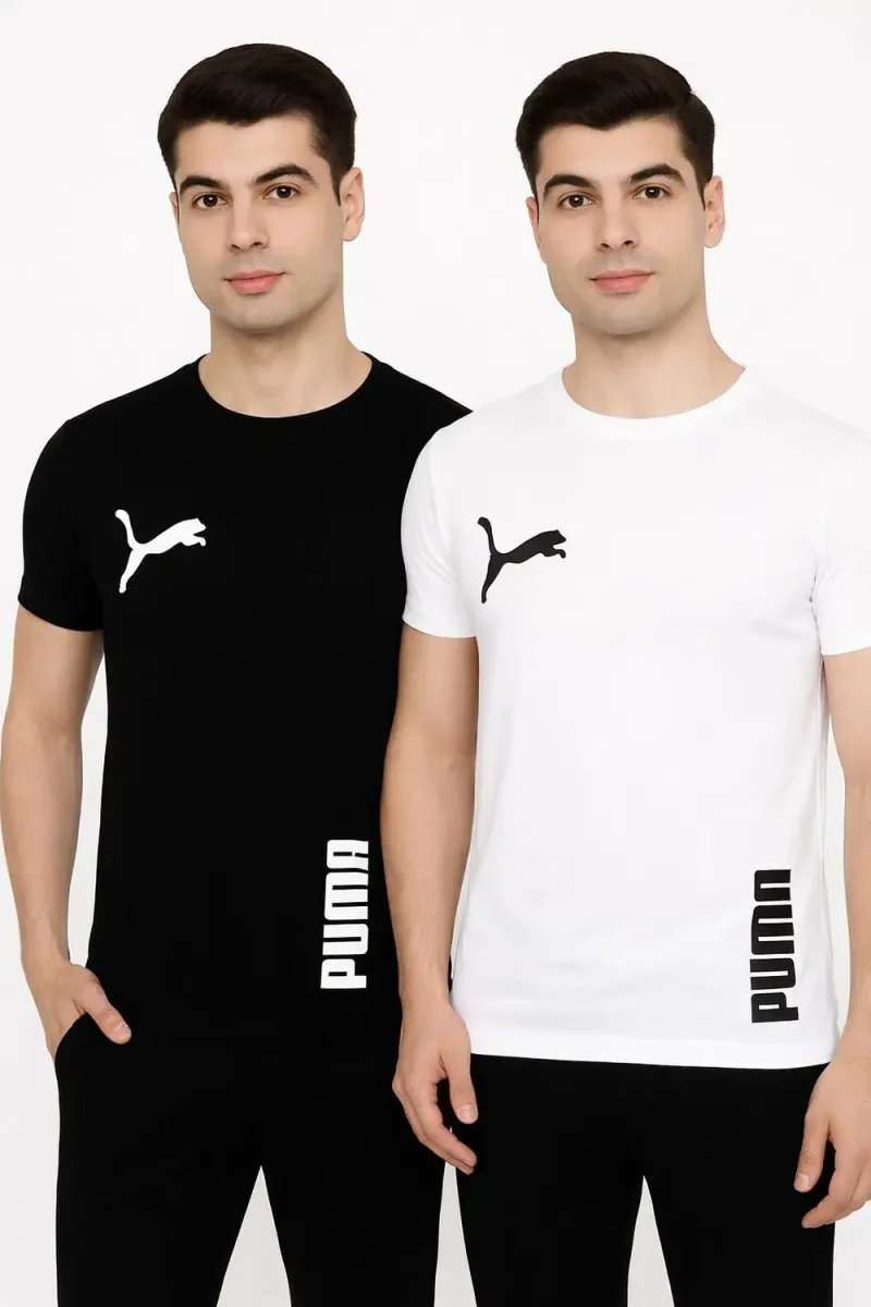 Vimsan Creation Printed Men Black, White T-Shirt