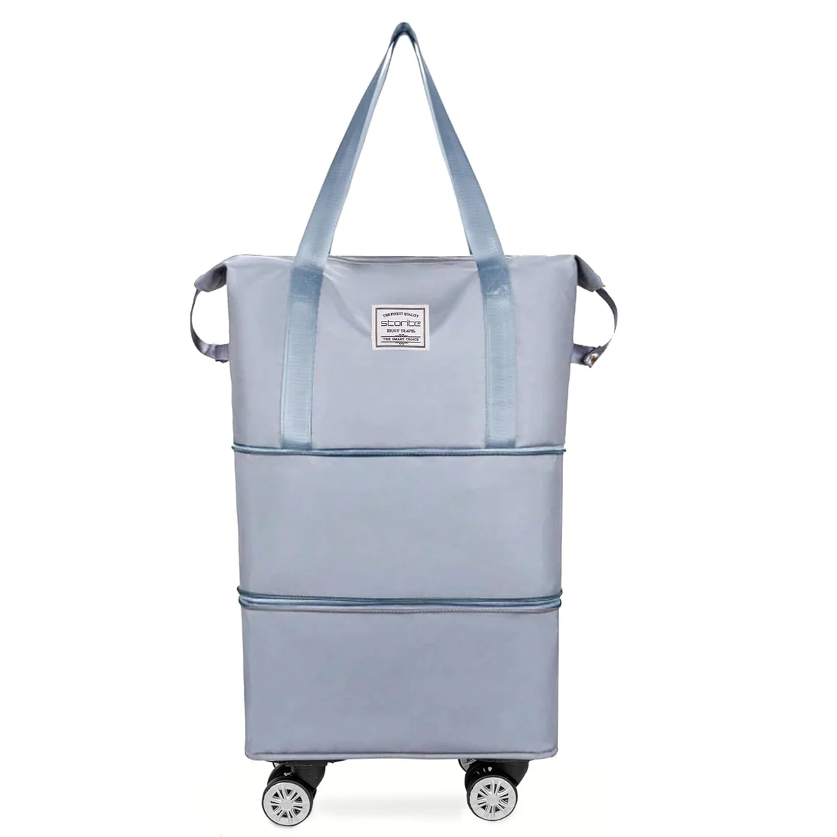 Expandable Rolling Duffel Travel Bag with 360° Detachable Spinner Wheels | Waterproof Oxford Cloth Luggage Bag | Foldable & Multi-Size Travel Bag, 28L–58L (Pack of 1, Random Color)