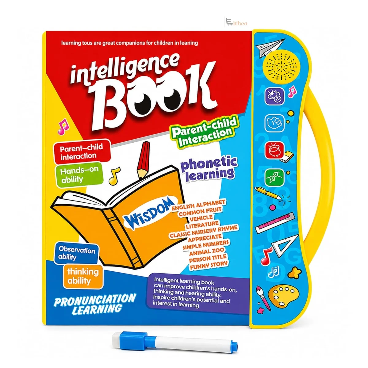 Interactive Talking Sound Book for Kids | Phonics, Alphabet, Numbers & Early Learning Activity Book with Write-and-Wipe Pen Marker (Pack of 1)