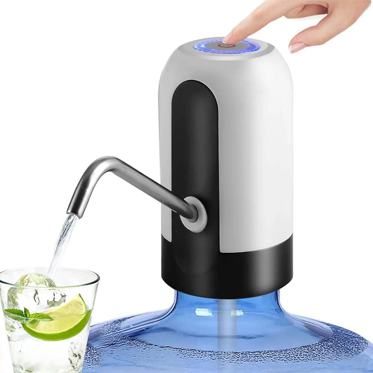 Electric Water Bottle Pump with USB Rechargeable | Portable Automatic Water Dispenser for 2–5 Gallon Bottles (Pack of 1)