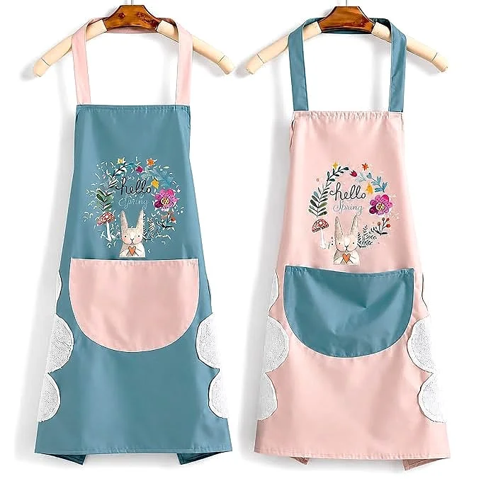 Premium Waterproof Kitchen Apron for Women & Men with Big Front Pocket & Hand-Wiping Towel | Oil & Stain Resistant | Comfortable Chef Apron for Cooking, BBQ & Dishwashing (Pack of 1)
