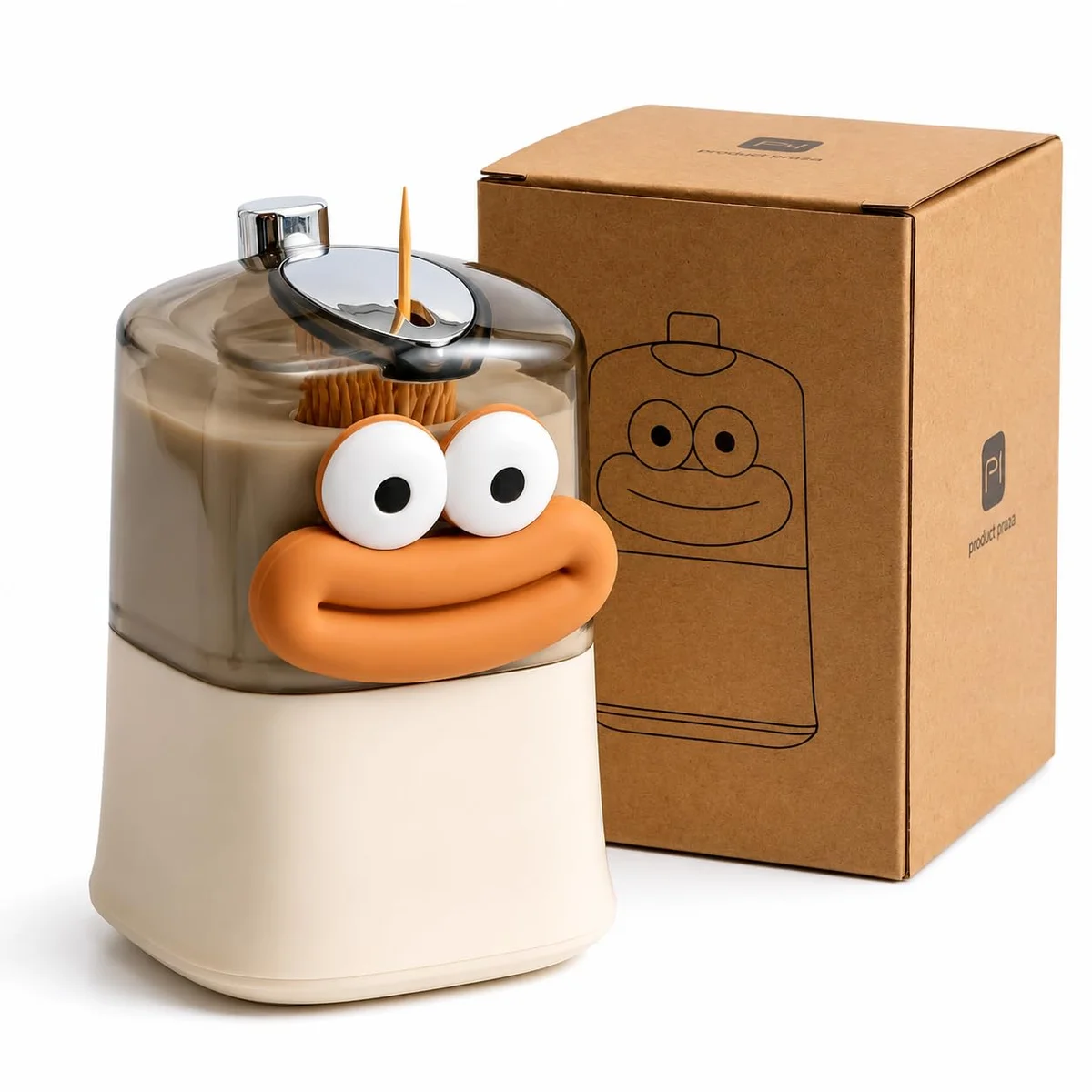 Automatic Toothpick Dispenser | Push-Top Retractable Toothpick Holder | Portable Square Toothpick Container for Home, Kitchen & Restaurant (Pack of 1)