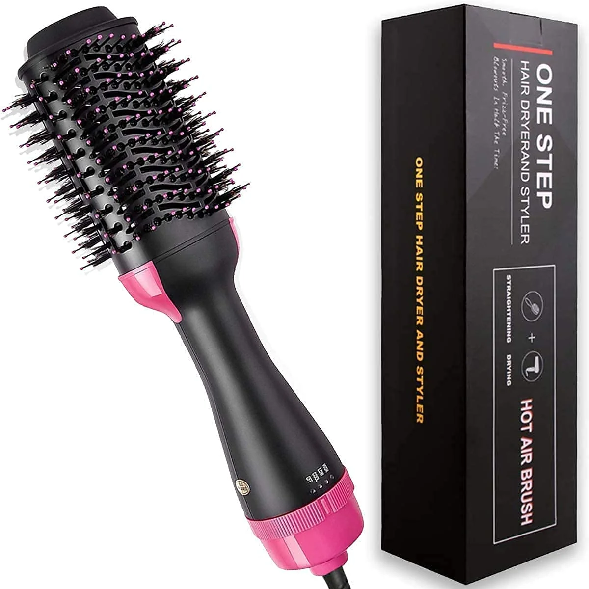 4-in-1 Hot Air Brush & Volumizing Styler | Ionic Hair Dryer Brush with Ceramic Coating | 4 Heat Settings, Tangle-Free Bristles & 360° Swivel Cord (Pack of 1)