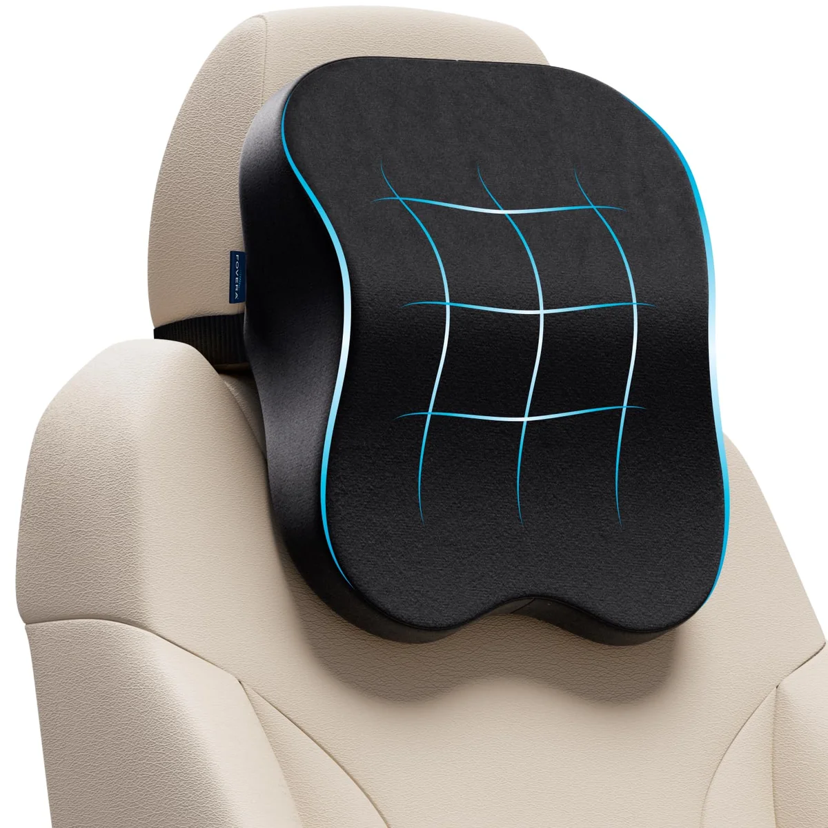 Ergonomic Memory Foam Car Neck Pillow & Headrest Cushion for Comfortable Driving, Neck Support & Improved Posture | Universal Fit with Adjustable Elastic Strap