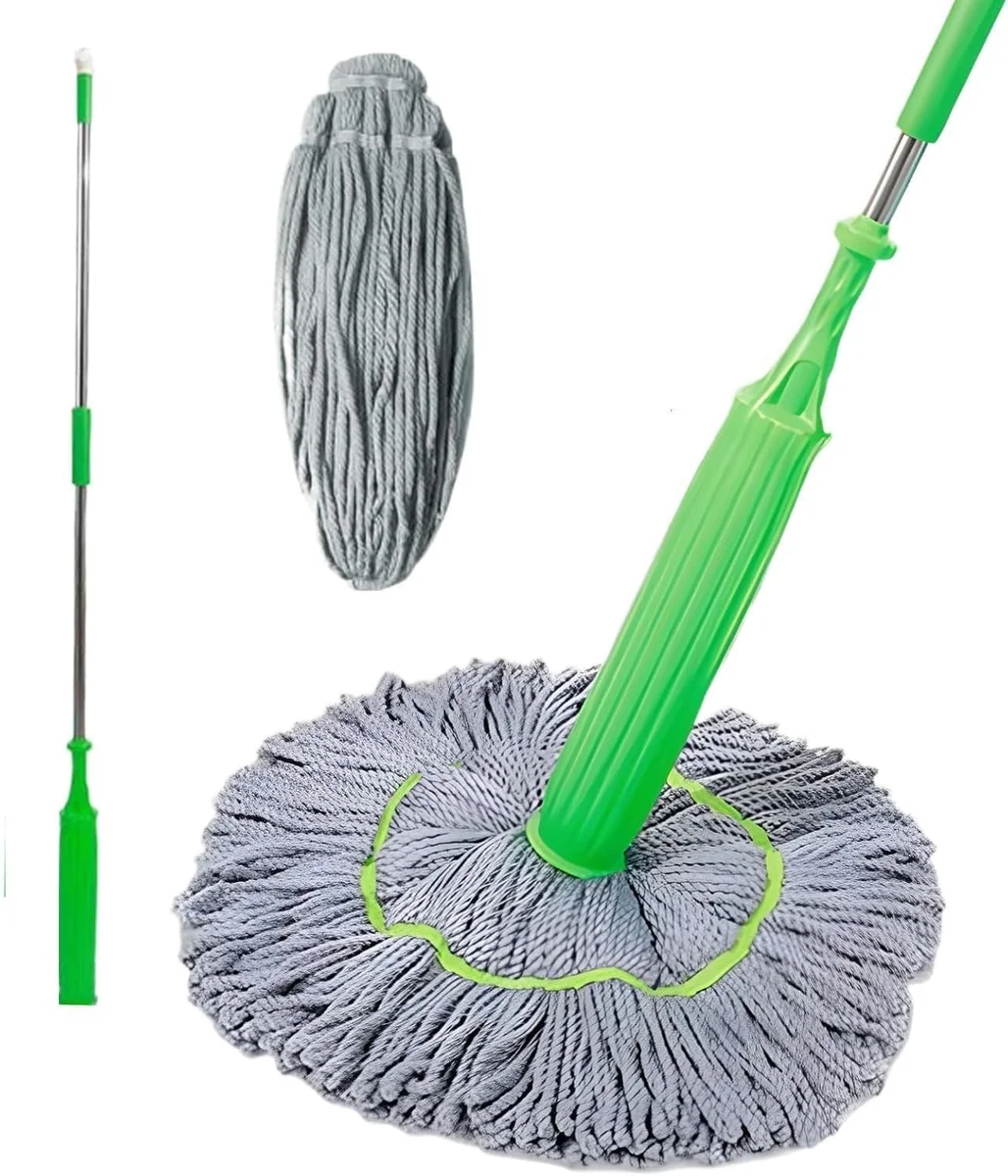 2-in-1 Self-Wringing Floor Mop with 360° Rotatable Head | Adjustable Handle Microfiber Mop for Wet & Dry Cleaning | Bathroom, Home & Office (Pack of 1)
