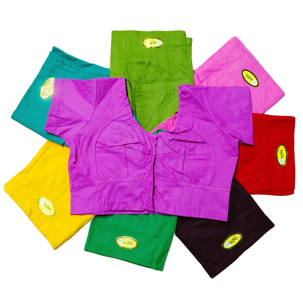 Short Sleeve Women’s Plain Cotton Blouse – 12 Pcs Bundle per Size | Multi-Color Wholesale Pack