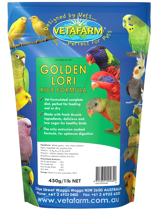 Vetafarm Golden Lori Rice Formula 2