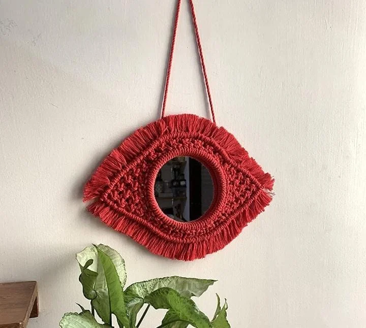 Macrame Mirror Wall Hanging Boho Hanging Bohemian Mirror Bohemian Decor Wall Mirror. 5