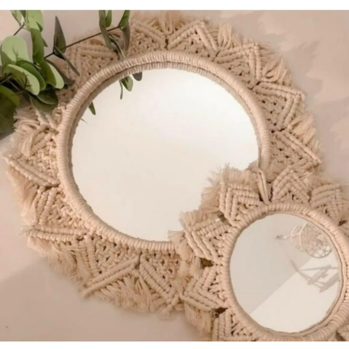 Macrame Mirror Wall Hanging Boho Hanging Bohemian Mirror Bohemian Decor Wall Mirror. 3