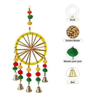 Handmade Multicolor Pom Pom Toran โ Traditional Door Hanging (Set Of 4)