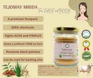 Tejomay Mrida Face Pack, Multani Mitti, Haldi, Aloe Vera for Glowing Skin