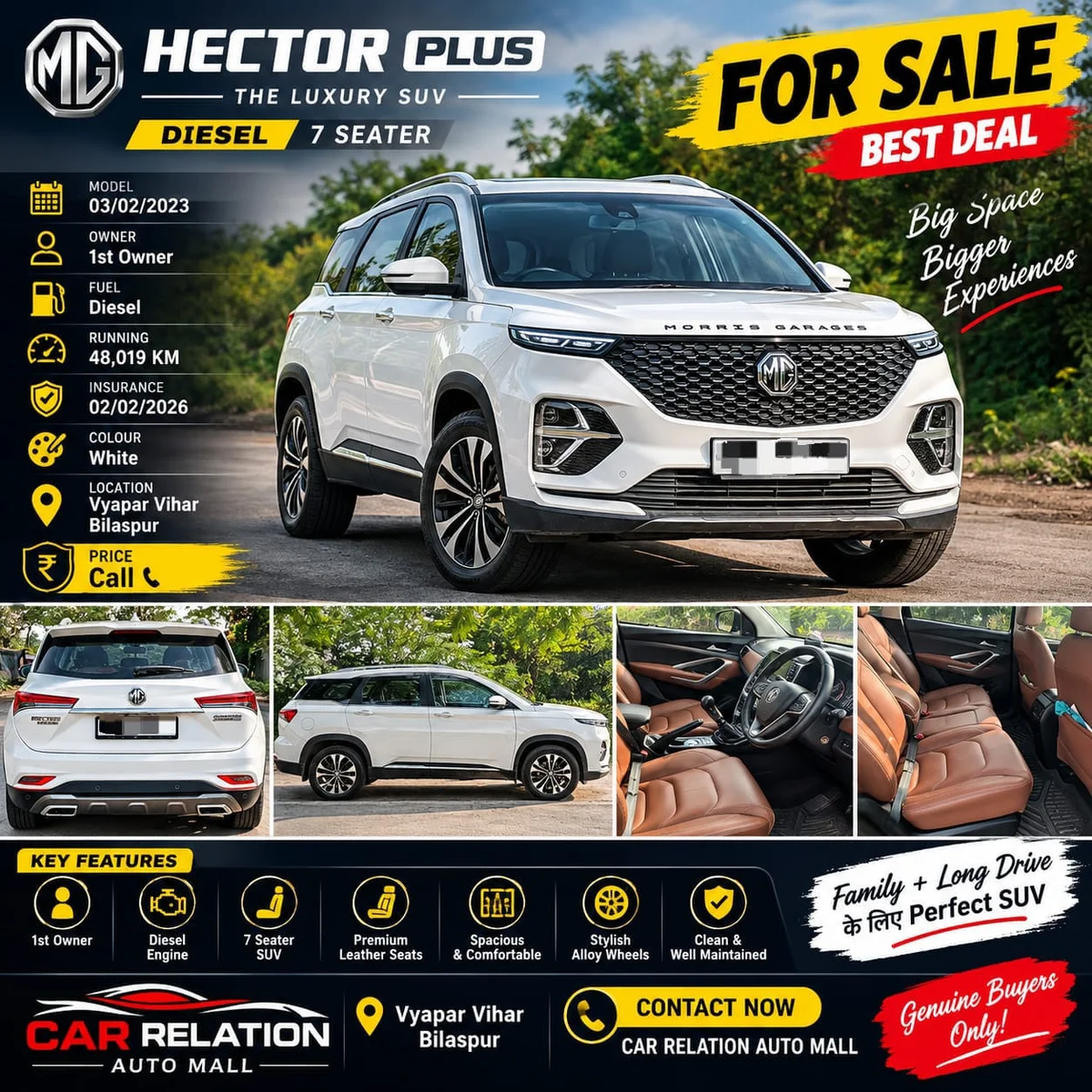 MG HECTOR PLUS TOP MODEL