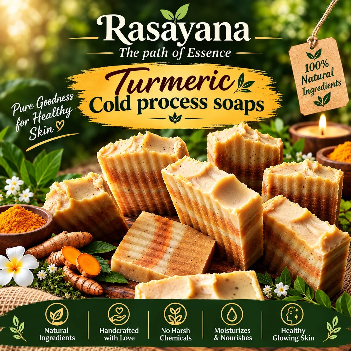Cold process turmeric soap