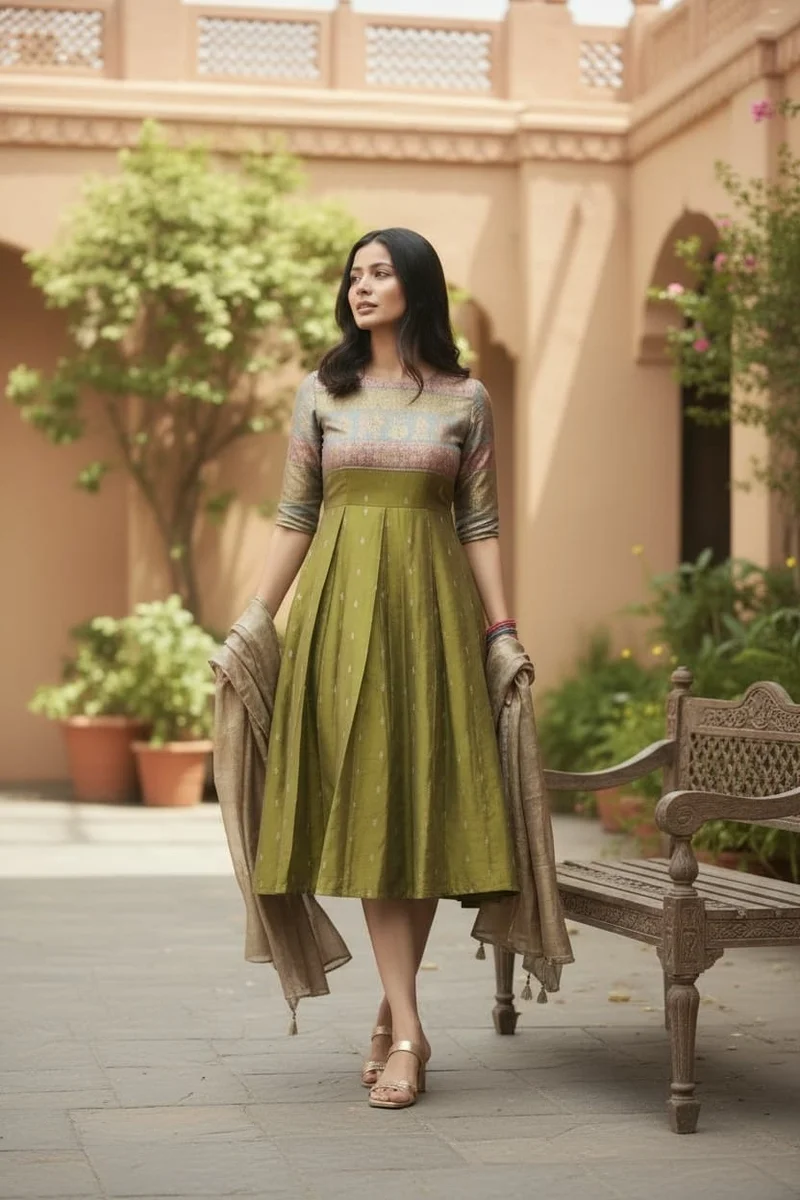 Green Short frok