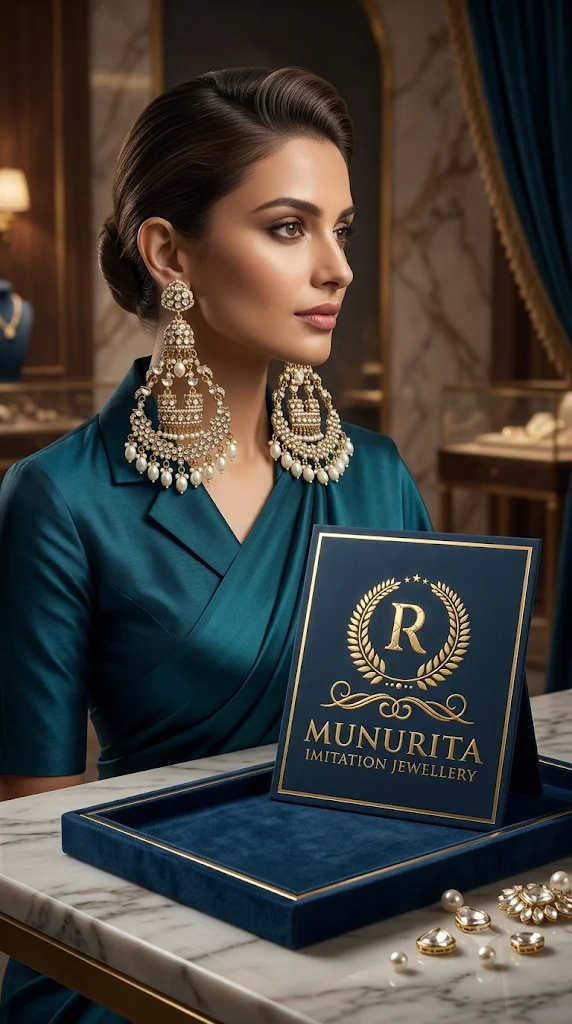 Premium Quality Kundan Solder Teach Long Big Earrings 4