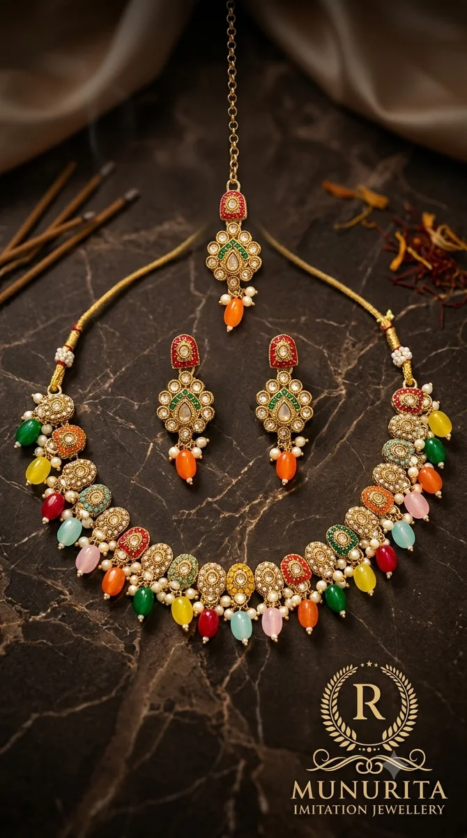 Premium Quality Malti Colour Necklace Set 3