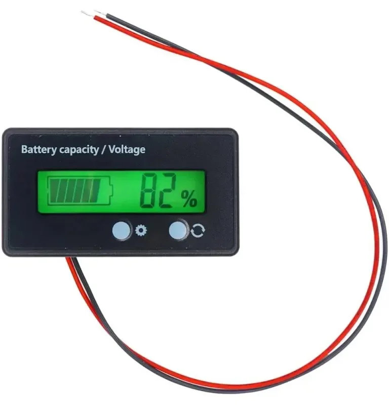 Digital LCD Battery Capacity & DC Voltage Indicator Meter with Percentage Display for EV and DIY Projects