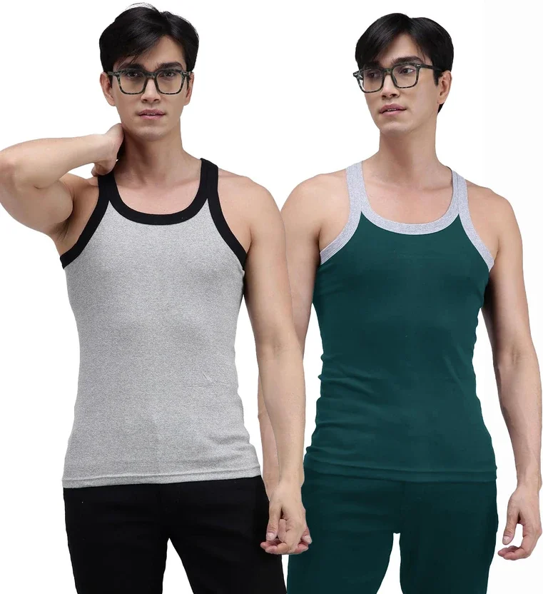 Amul Comfy 100% Cotton Men's Gym Vest(pack of 2)