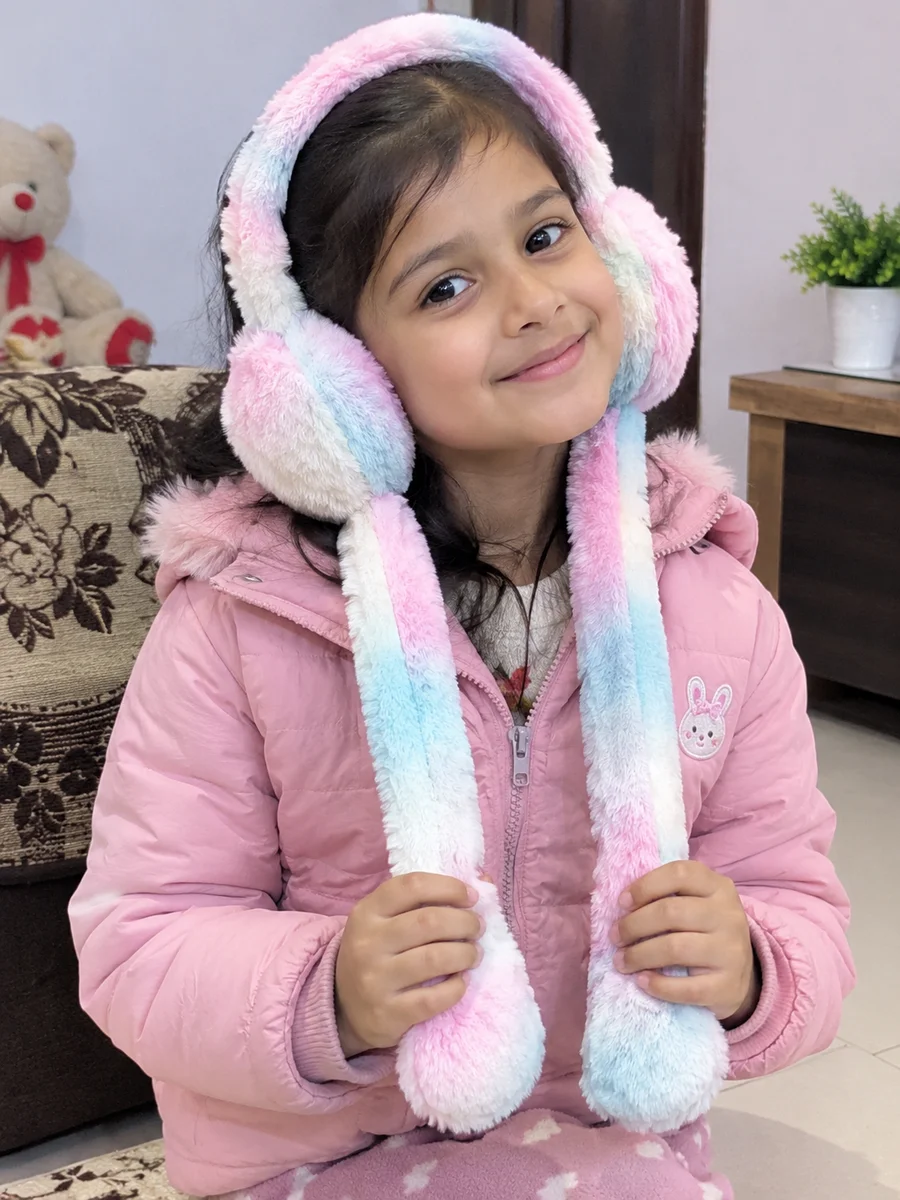 Plush Moving Bunny Ear Earmuffs with Sound