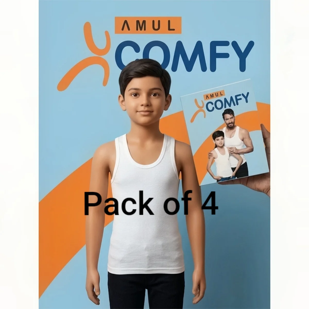 AMUL COMFY kids Vest (pack of 2)