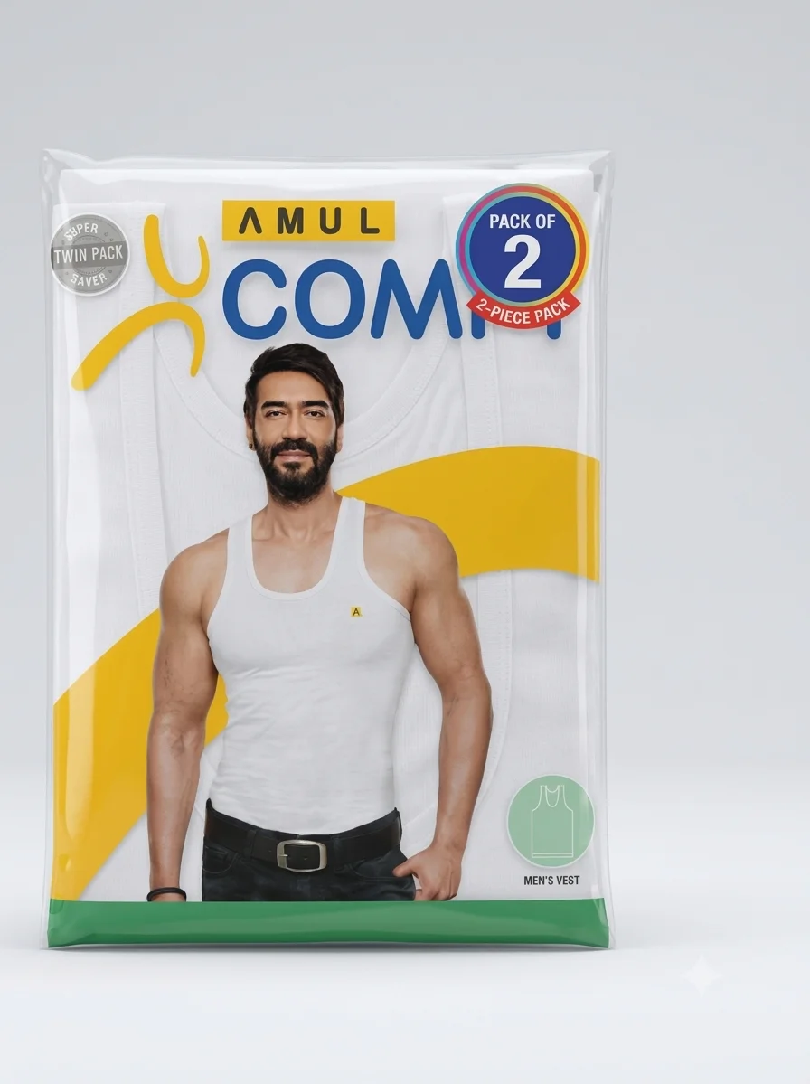 AMUL COMFY Men Vest (pack of 2)
