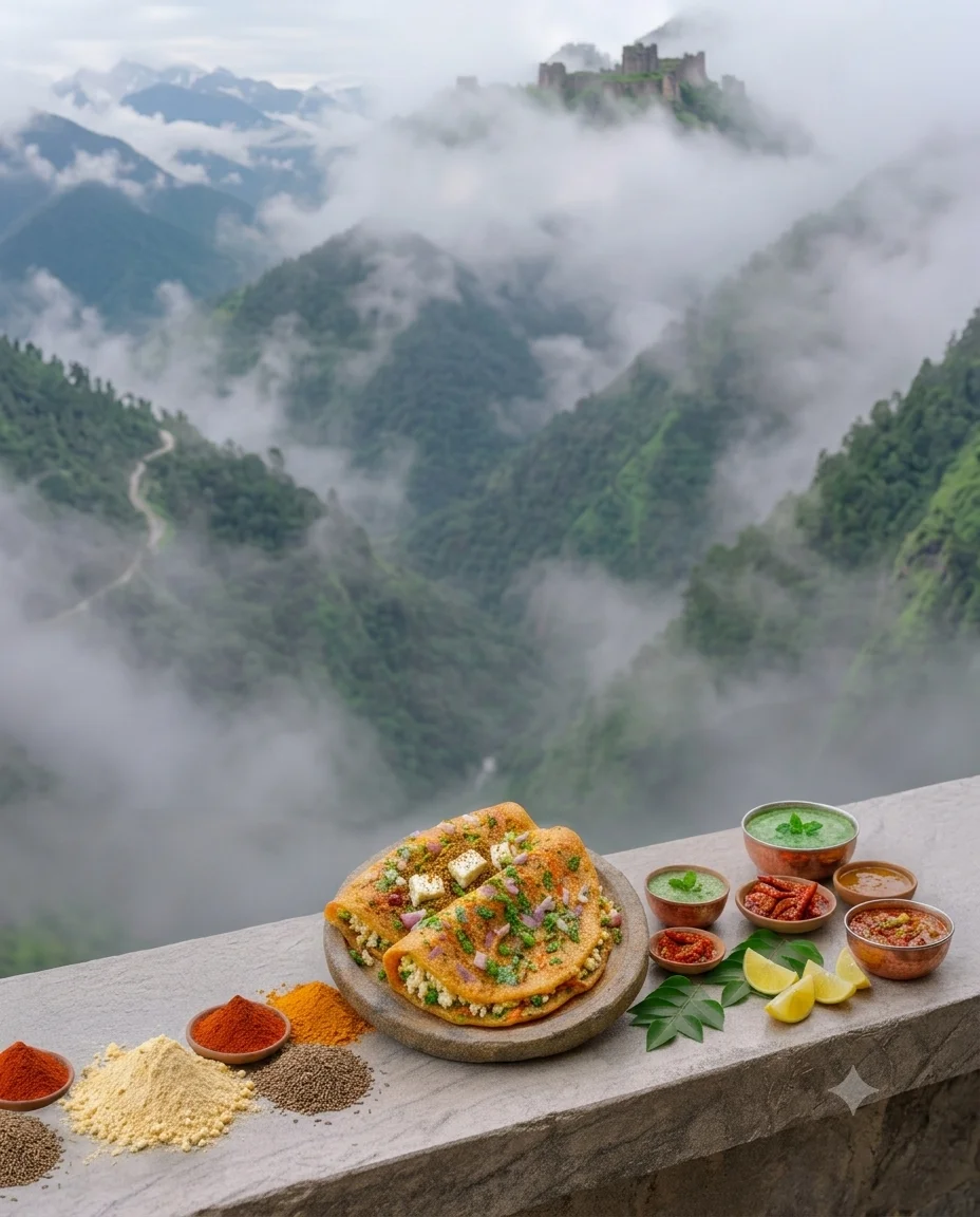 Besan Chilla (topped with Paneer) 3