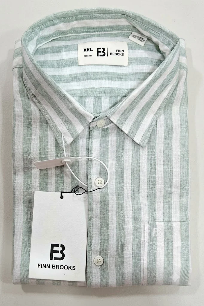 FinnBrooks Mens Linen Full Sleve Shirts. Slim Fit. Pure Linen.