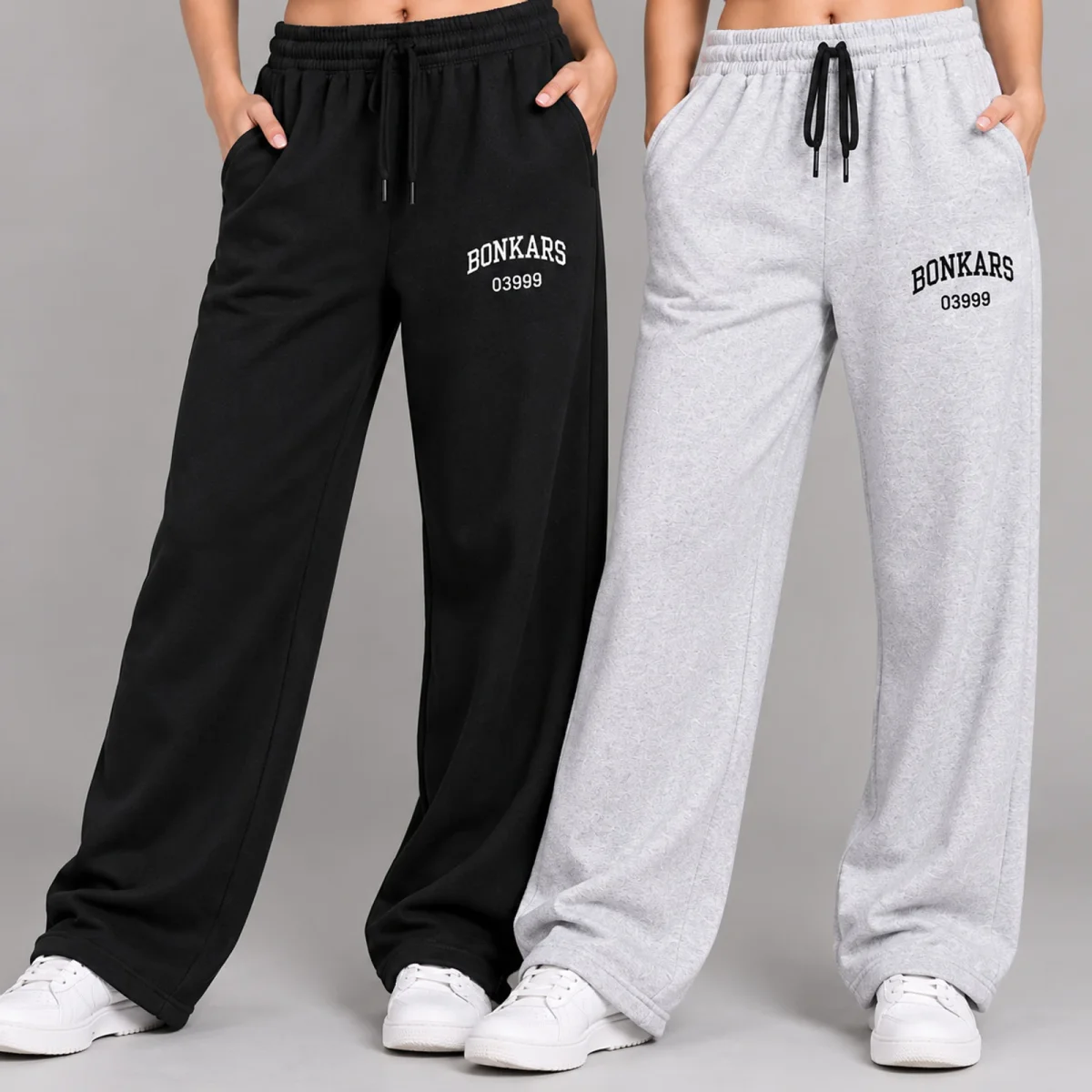 Women’s Ultra-Soft Wide-Leg Streetwear Joggers with Drawstring Waist