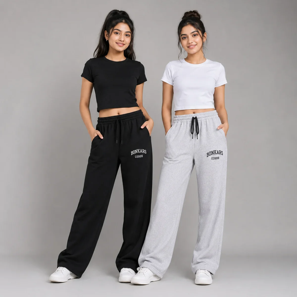 Women’s Ultra-Soft Wide-Leg Streetwear Joggers with Drawstring Waist