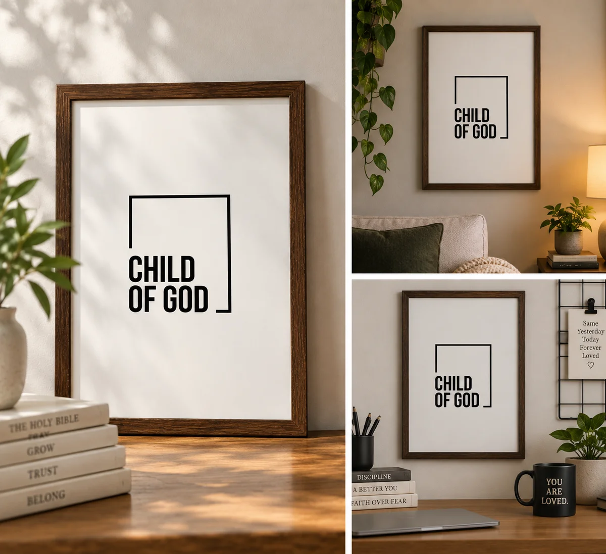 Child of God | Minimalist A4 Wooden Christian Wall Art Frame