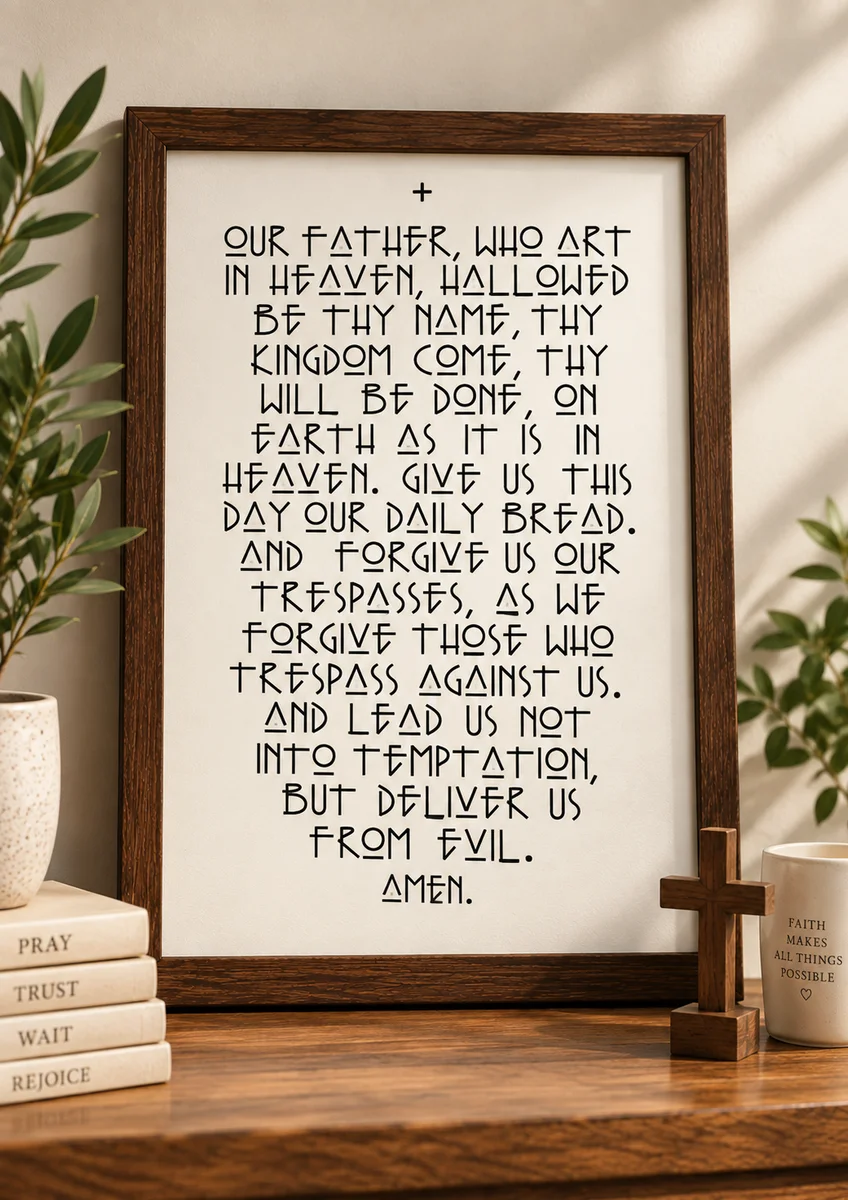 Our Father — The Lord’s Prayer | A4 Wooden Christian Frame