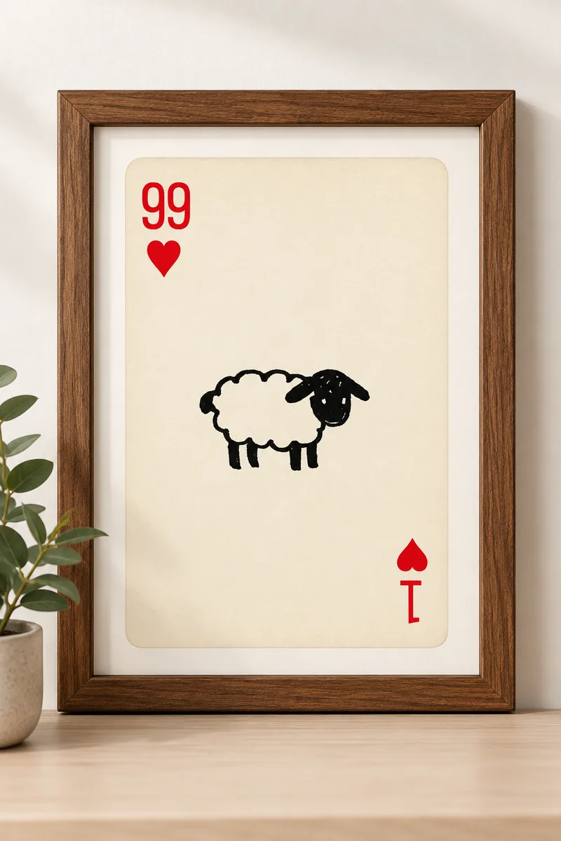 99 Hearts – The Lost Sheep | A4 Wooden Christian Wall Frame