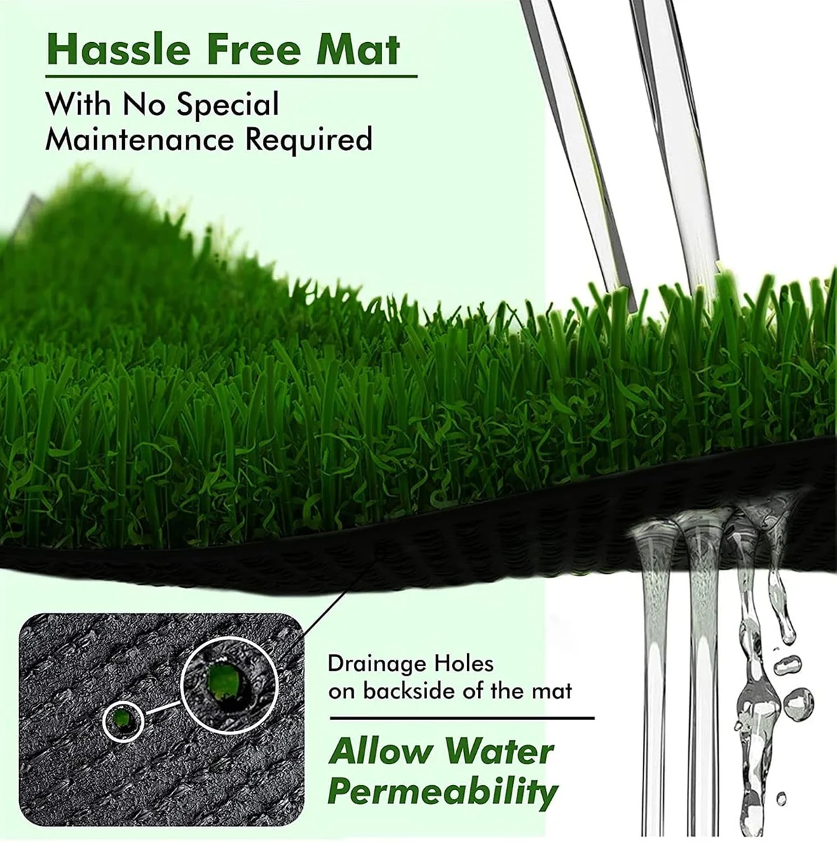 Artificial Green Grass Carpet | High Density Premium Lawn Turf | Indoor & Outdoor Use | Washable, Dust & Waterproof Mats | Skin Friendly 4